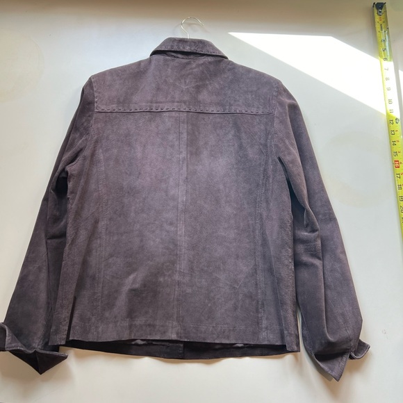 Brown Suede leather ladies jacket, pristine and vintage, ladies M - Picture 5 of 7